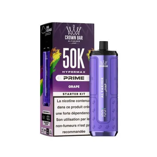 Crown Bar Al Fakher Hyper Max Prime 50k Grape