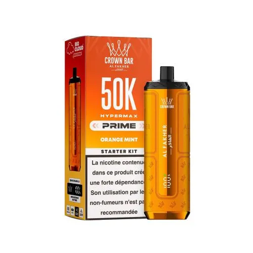 Crown Bar Al Fakher Hyper Max Prime 50k Orange Mint