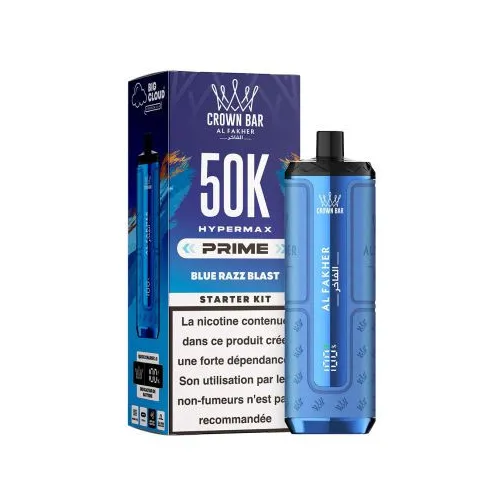 Crown Bar Al Fakher Hyper Max Prime 50k Blue Razz Blast