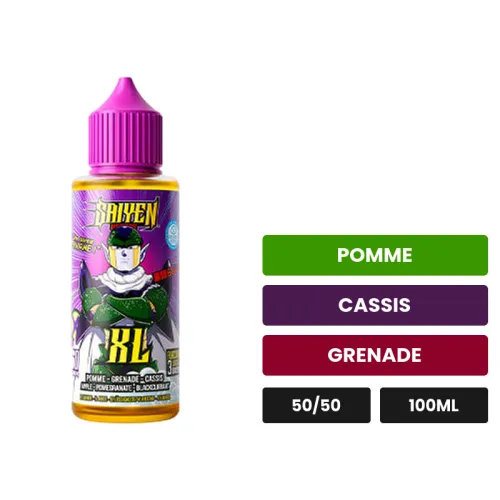 E-liquide Xl de Swoke, 100 ml, saveurs pomme, cassis et grenade.