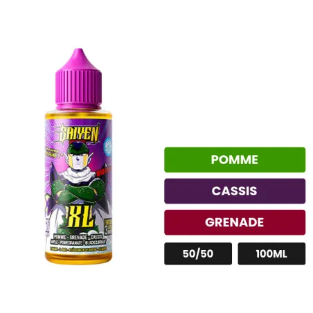 E-liquide Xl de Swoke, 100 ml, saveurs pomme, cassis et grenade.