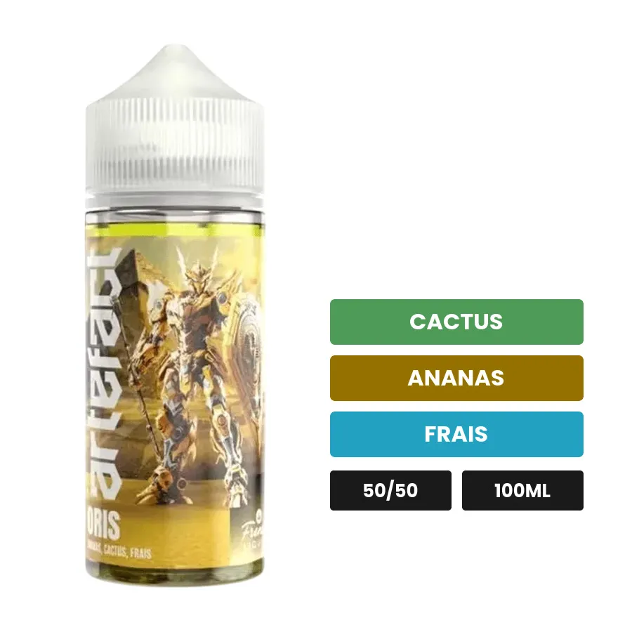 E-liquide Oris de Le French Liquide, 100 ml, saveurs cactus, ananas et frais, sans nicotine — prêt à booster de nicotine.