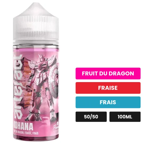 E-liquide Kohana de Le French Liquide, 100 ml, saveurs fruit du dragon, fraise et frais, sans nicotine — prêt à booster de.