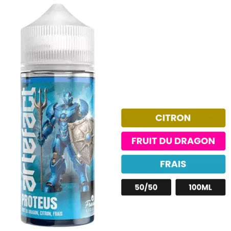E-liquide Proteus de Le French Liquide, 100 ml, saveurs citron, fruit du dragon et frais, sans nicotine — prêt à booster de.