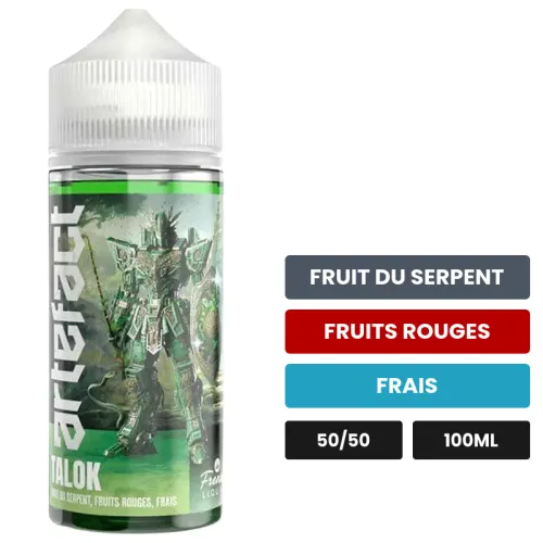 E-liquide Talok de Le French Liquide, 100 ml, saveurs fruit du serpent, fruits rouges et frais, sans nicotine — prêt à.