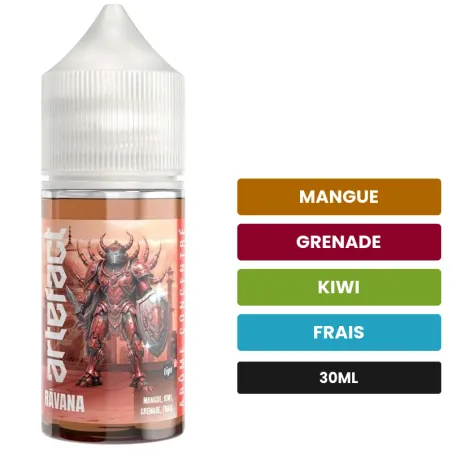 Arome concentre Ravana de Le French Liquide, 30 ml, saveurs mangue, grenade, kiwi et 1 autre, sans nicotine — arôme à diluer.