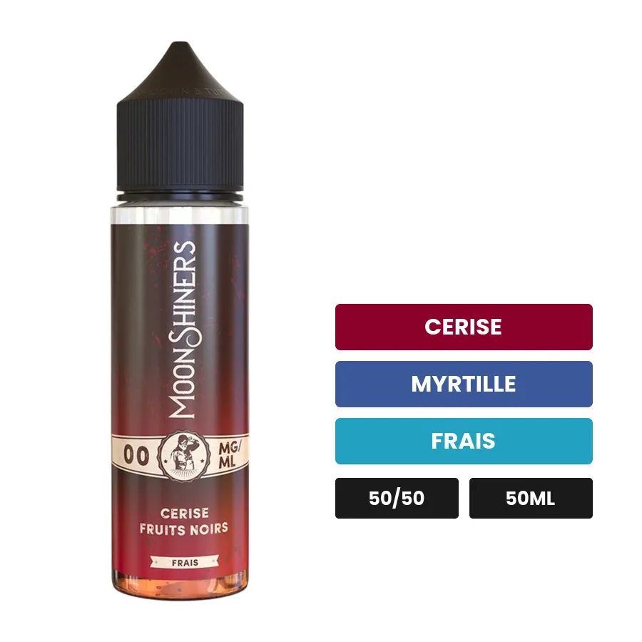 E-liquide Cerise Fruits Noirs Frais de Le French Liquide, 50 ml, saveurs cerise, myrtille et frais.