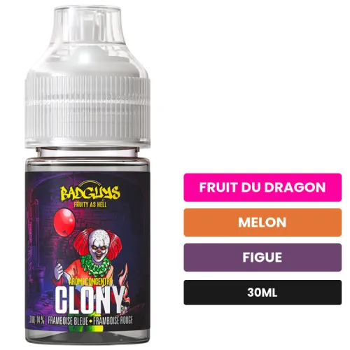 Arome concentre Clony de Badguys, 30 ml, saveurs fruit du dragon, melon et figue.