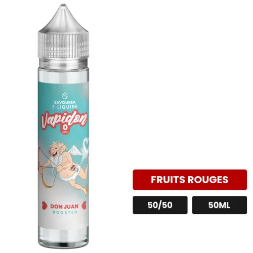 E-liquide Don Juan Vapidon de Savourea, 50 ml, saveur fruits rouges.