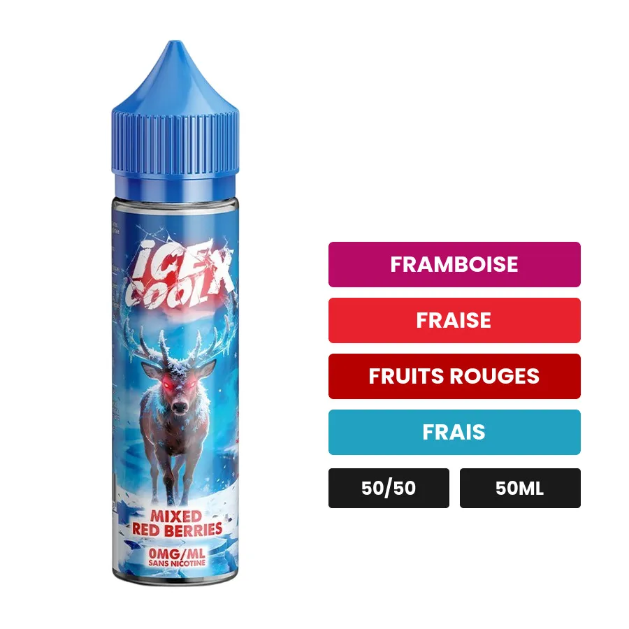E-liquide Mixed Red Berries de Liquidarom, 50 ml, saveurs framboise, fraise, fruits rouges et 1 autre.