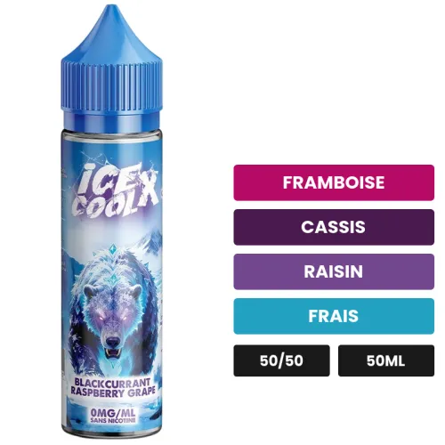 E-liquide Blackcurrant Raspberry Grape de Liquidarom, 50 ml, saveurs framboise, cassis, raisin et 1 autre.