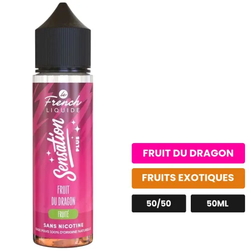 E-liquide Fruit Du Dragon de Le French Liquide, 50 ml, saveurs fruit du dragon et fruits exotiques, sans nicotine — prêt à.