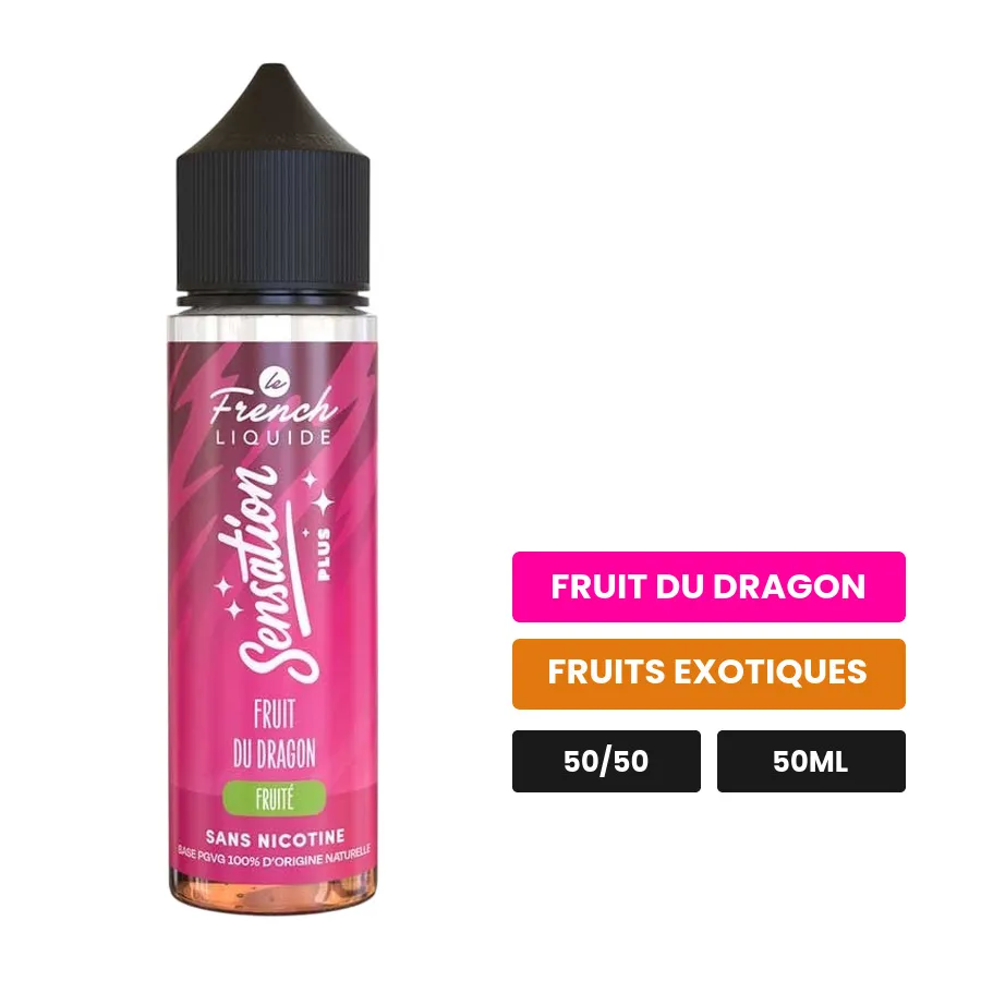 E-liquide Fruit Du Dragon de Le French Liquide, 50 ml, saveurs fruit du dragon et fruits exotiques, sans nicotine — prêt à.