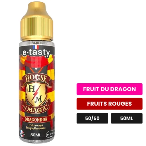 E-liquide Dragondor d'E.Tasty, 50 ml, saveurs fruit du dragon et fruits rouges.