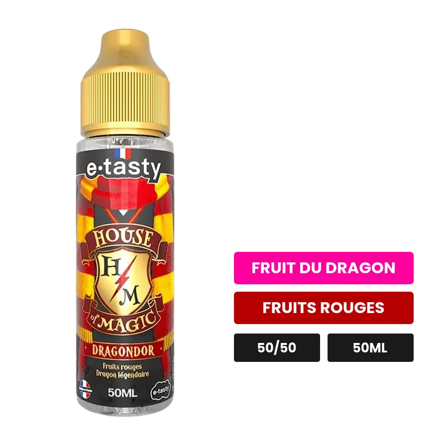 E-liquide Dragondor d'E.Tasty, 50 ml, saveurs fruit du dragon et fruits rouges.