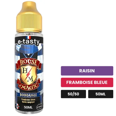E-liquide Boisdaigle d'E.Tasty, 50 ml, saveurs raisin et framboise bleue.
