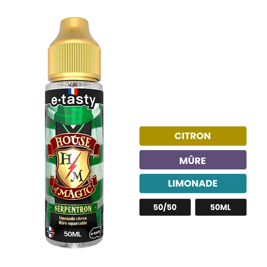 E-liquide Serpentron d'E.Tasty, 50 ml, saveurs citron, mûre et limonade.