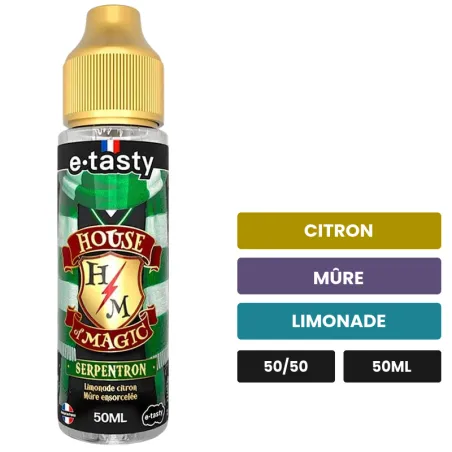 E-liquide Serpentron d'E.Tasty, 50 ml, saveurs citron, mûre et limonade.