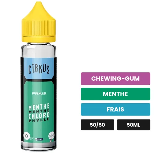 E-liquide Menthe Chlorophylle de Vincent dans les vapes, 50 ml, saveurs chewing-gum, menthe et frais, sans nicotine — prêt à.