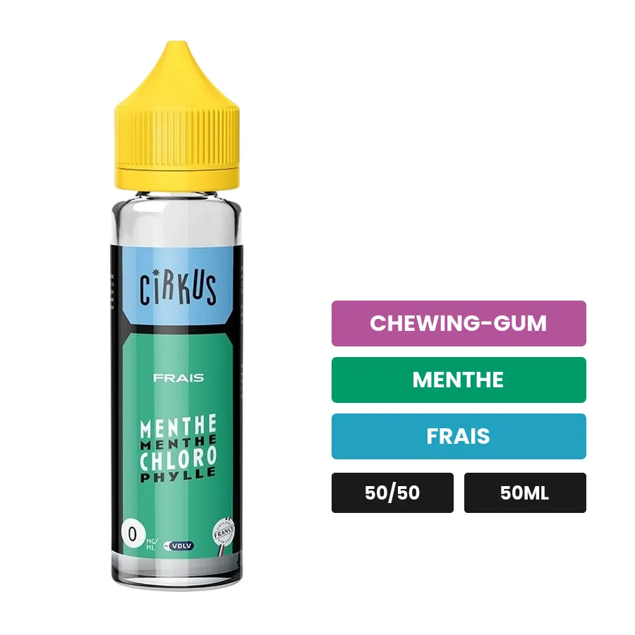 E-liquide Menthe Chlorophylle de Vincent dans les vapes, 50 ml, saveurs chewing-gum, menthe et frais, sans nicotine — prêt à.