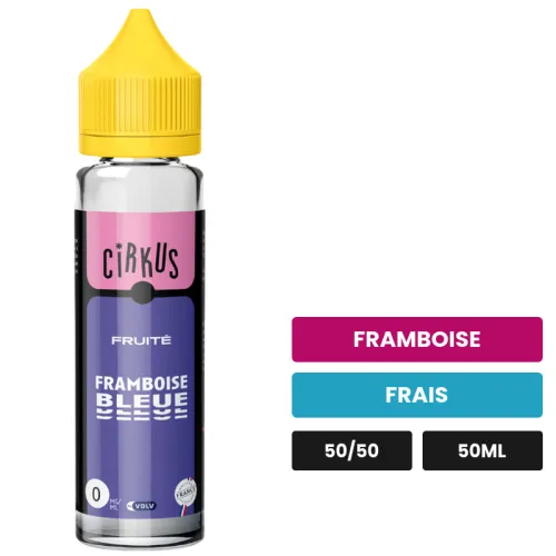 E-liquide Framboise Bleu Fruite de Vincent dans les vapes, 50 ml, saveurs framboise et frais, sans nicotine — prêt à booster.