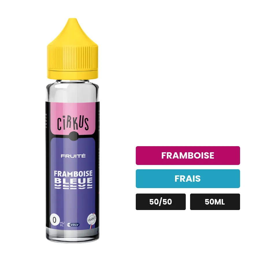E-liquide Framboise Bleu Fruite de Vincent dans les vapes, 50 ml, saveurs framboise et frais, sans nicotine — prêt à booster.