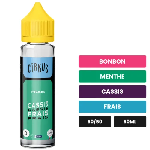 E-liquide Cassis Frais de Vincent dans les vapes, 50 ml, saveurs bonbon, menthe, cassis et 1 autre, sans nicotine — prêt à.