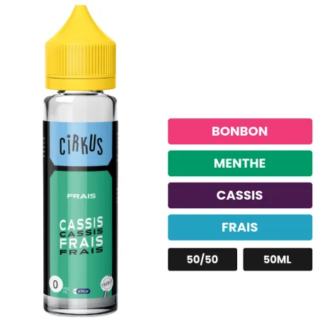 E-liquide Cassis Frais de Vincent dans les vapes, 50 ml, saveurs bonbon, menthe, cassis et 1 autre, sans nicotine — prêt à.