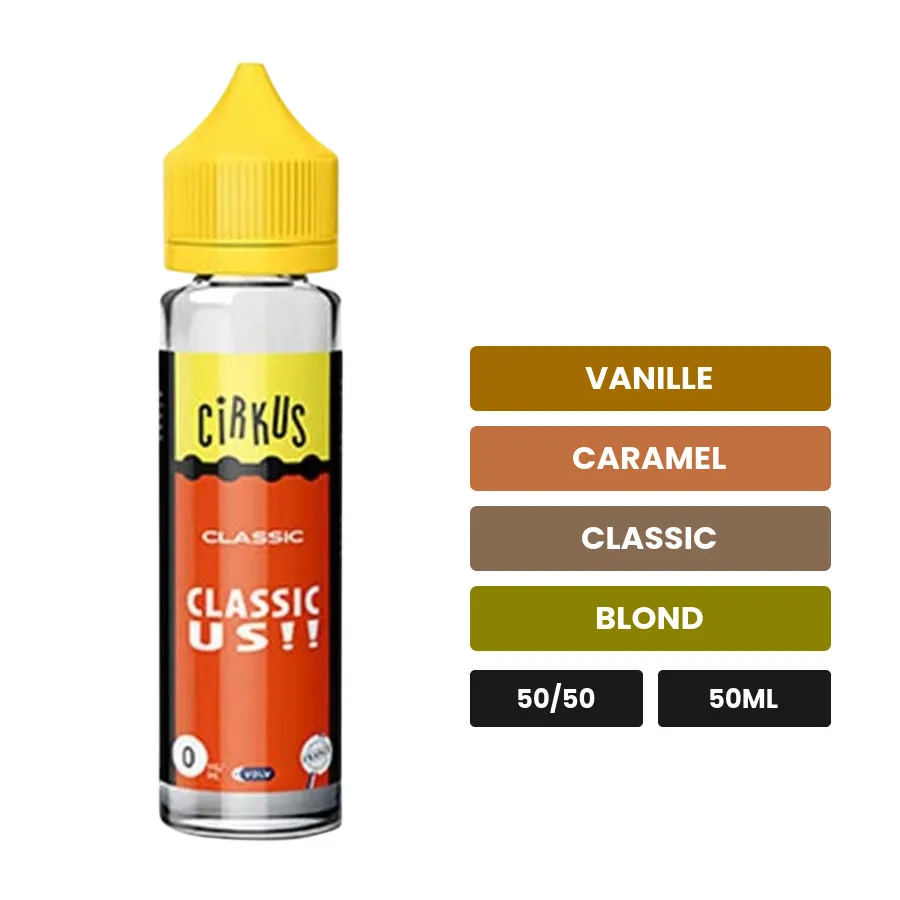 E-liquide Classic Us de Vincent dans les vapes, 50 ml, saveurs vanille, caramel, classic et 1 autre, sans nicotine — prêt à.