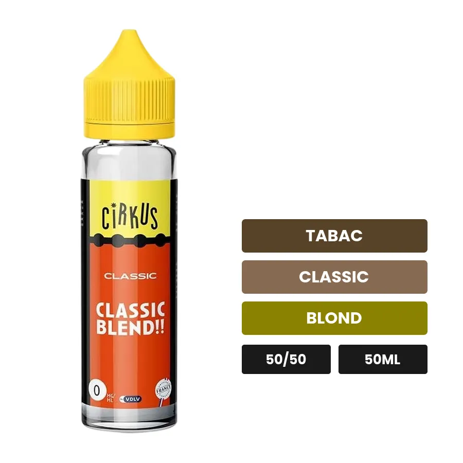 E-liquide Classic Blend de Vincent dans les vapes, 50 ml, saveurs tabac, classic et blond, sans nicotine — prêt à booster de.