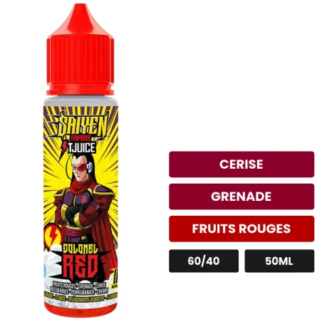 E-liquide Colonel Red de Swoke, 50 ml, saveurs cerise, grenade et fruits rouges.