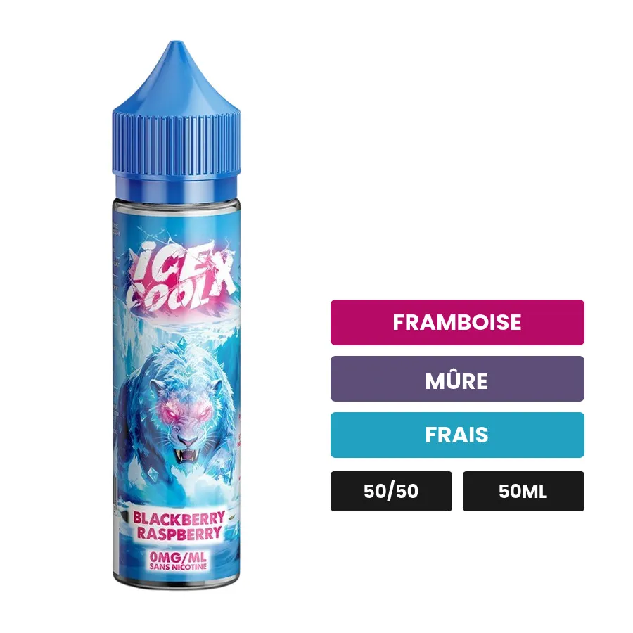 E-liquide Blackberry Raspberry de Liquidarom, 50 ml, saveurs framboise, mûre et frais.