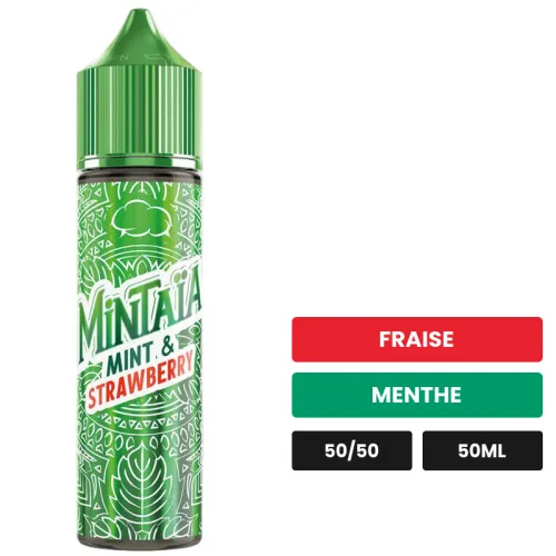 E-liquide Mint & Strawberry d'Eliquid France, 50 ml, saveurs fraise et menthe.