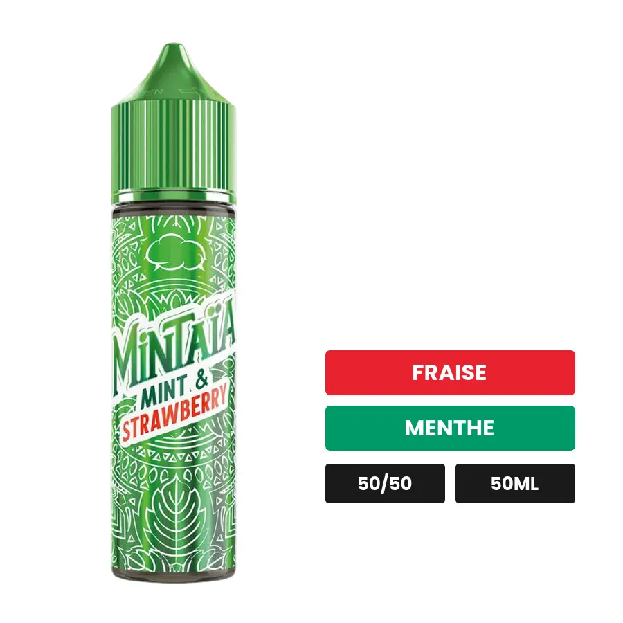 E-liquide Mint & Strawberry d'Eliquid France, 50 ml, saveurs fraise et menthe.