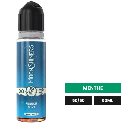 E-liquide French Mint de Le French Liquide, 50 ml, saveur menthe, sans nicotine — prêt à booster de nicotine.