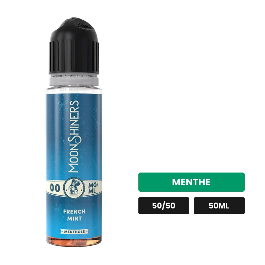 E-liquide French Mint de Le French Liquide, 50 ml, saveur menthe, sans nicotine — prêt à booster de nicotine.