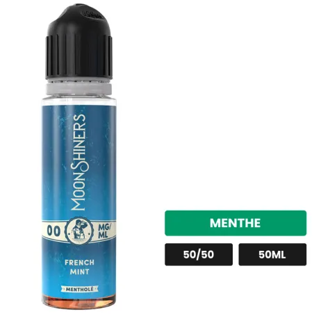 E-liquide French Mint de Le French Liquide, 50 ml, saveur menthe, sans nicotine — prêt à booster de nicotine.