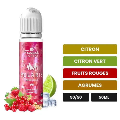 E-liquide Berry Mix de Le French Liquide, 50 ml, saveurs citron, citron vert, fruits rouges et 2 autres, sans nicotine —.