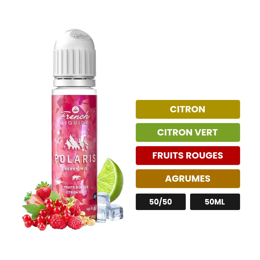 E-liquide Berry Mix de Le French Liquide, 50 ml, saveurs citron, citron vert, fruits rouges et 2 autres, sans nicotine —.