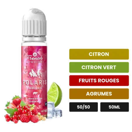 E-liquide Berry Mix de Le French Liquide, 50 ml, saveurs citron, citron vert, fruits rouges et 2 autres, sans nicotine —.