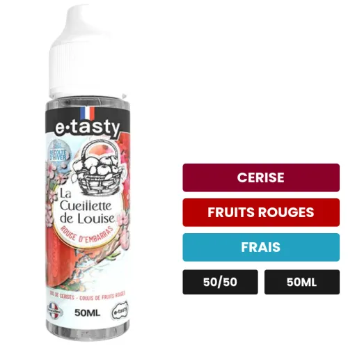 E-liquide Rouge d'Embarras Récolte d'Hiver d'E.Tasty, 50 ml, saveurs cerise, fruits rouges et frais, sans nicotine — prêt à.