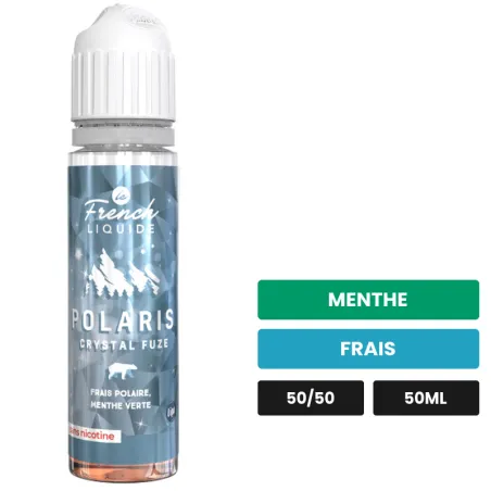 E-liquide Crystal Fuze de Le French Liquide, 50 ml, saveurs menthe et frais, sans nicotine — prêt à booster de nicotine.