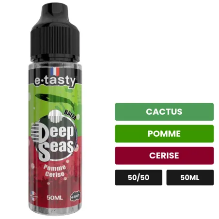 E-liquide Balea d'E.Tasty, 50 ml, saveurs cactus, pomme et cerise, sans nicotine — prêt à booster de nicotine.