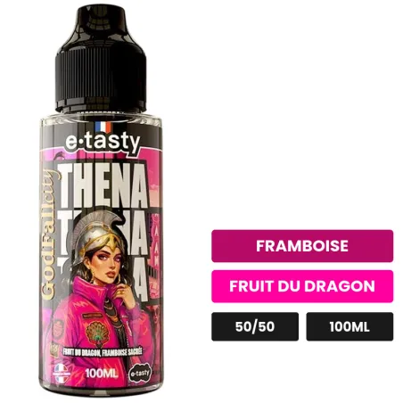 E-liquide Thena d'E.Tasty, 100 ml, saveurs framboise et fruit du dragon.