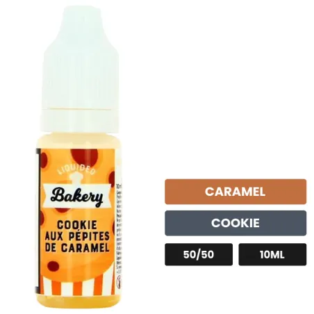 E-liquide Cookie Caramel de Liquideo, 10 ml, saveurs caramel et cookie.