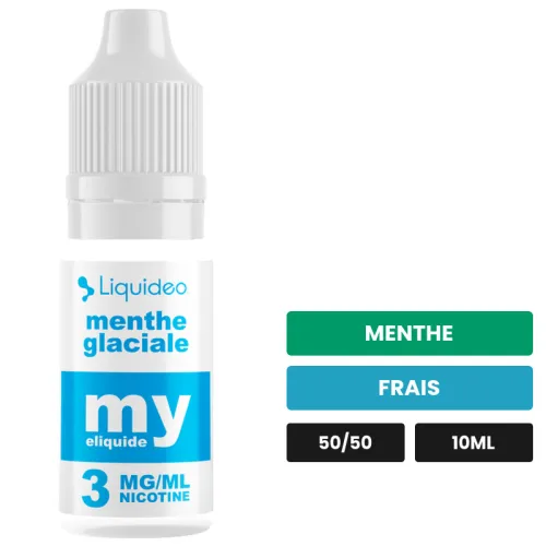 E-liquide Menthe Glaciale de Liquideo, 10 ml, saveurs menthe et frais.