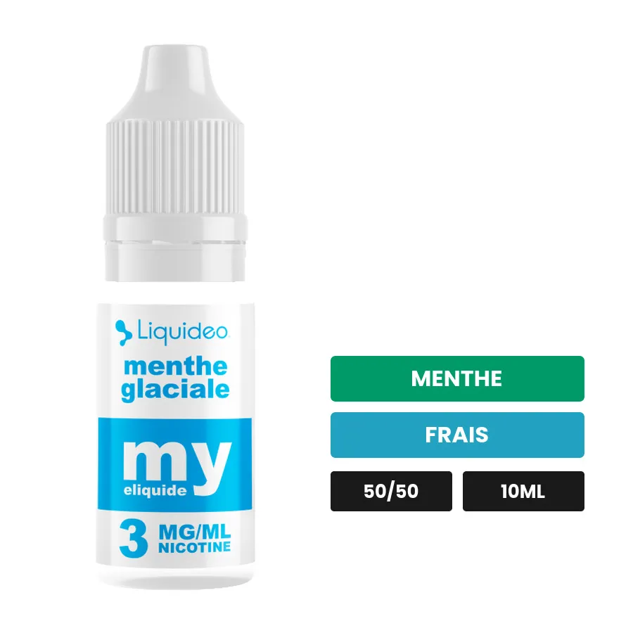 E-liquide Menthe Glaciale de Liquideo, 10 ml, saveurs menthe et frais.