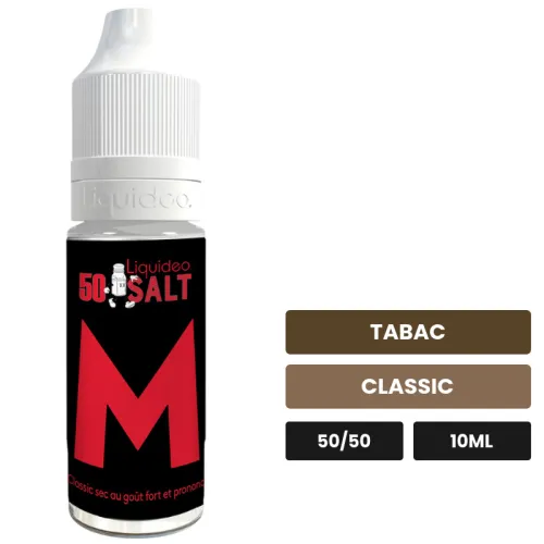 E-liquide M Evolution de Liquideo, 10 ml, saveurs tabac et classic.