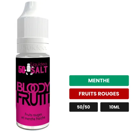 E-liquide Bloody Frutti de Liquideo, 10 ml, saveurs menthe et fruits rouges.