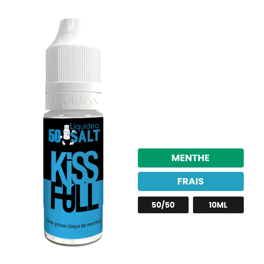 E-liquide Kiss Full de Liquideo, 10 ml, saveurs menthe et frais.